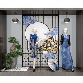 新中式橱窗3D模型下载